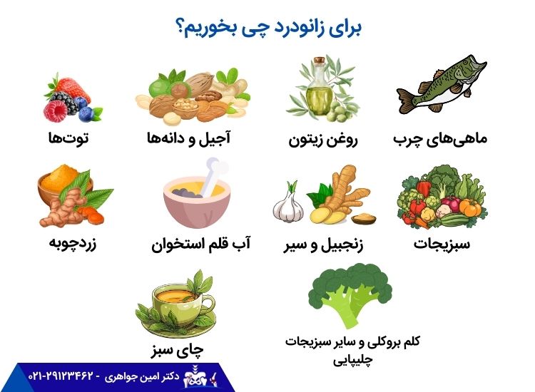 مواد غذایی مفید برای زانودرد
