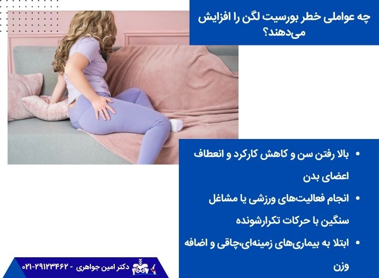 چه عواملی خطر بورسیت لگن را افزایش می‌دهند؟