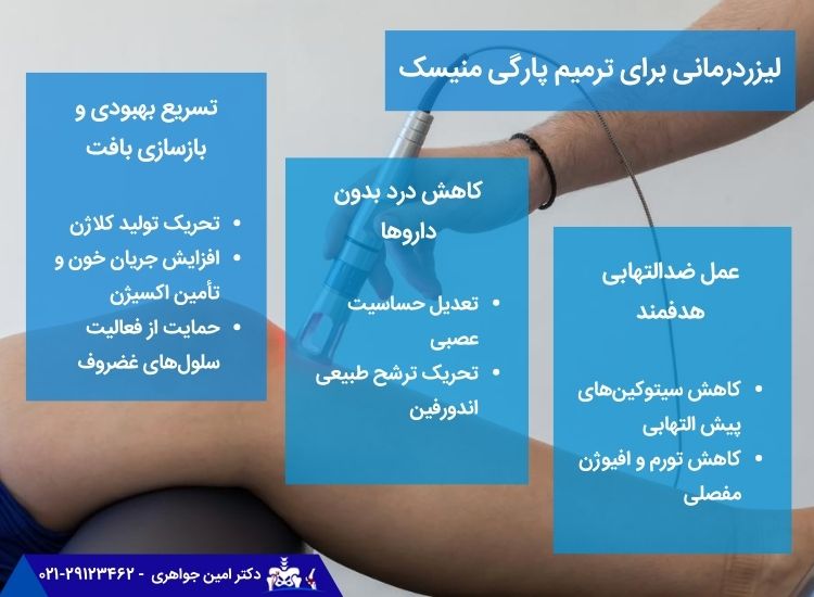 لیزر درمانی و ترمیم پارگی منیسک